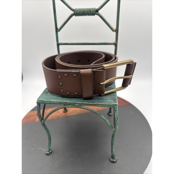 Timberland Other - Men's Timberland NWT Brown Leather Belt Brass Buckle Size 36